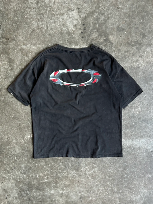 VINTAGE BLACK OAKLEY LOGO TEE - L
