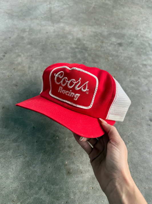 VINTAGE RED COORS RACING TRUCKER SNAPBACK HAT