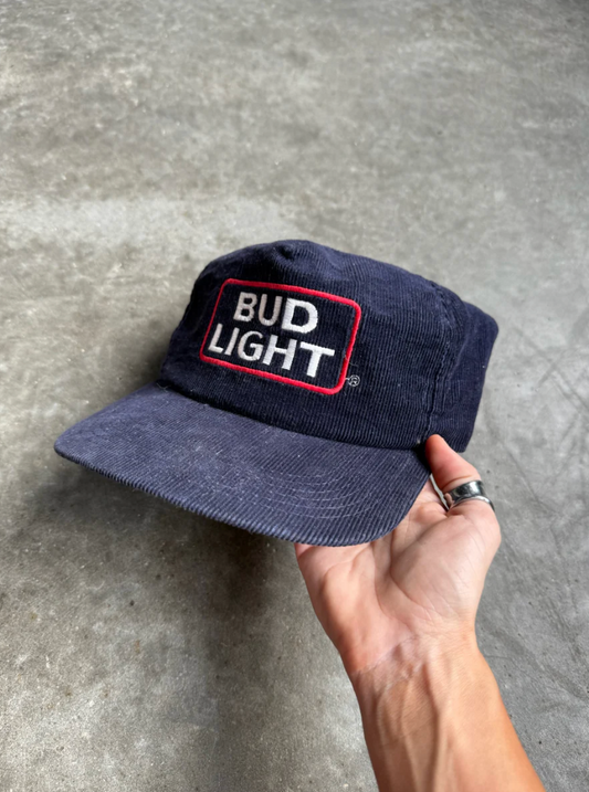 VINTAGE NAVY BUD LIGHT SNAPBACK HAT