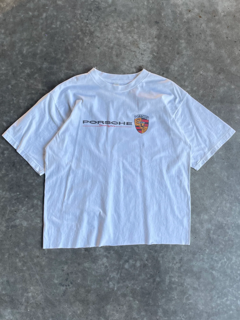 VINTAGE CROPPED PORSCHE SHIRT - XL