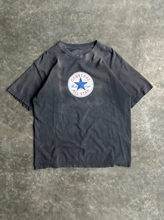 VINTAGE FADED BLACK CONVERSE SHIRT - L