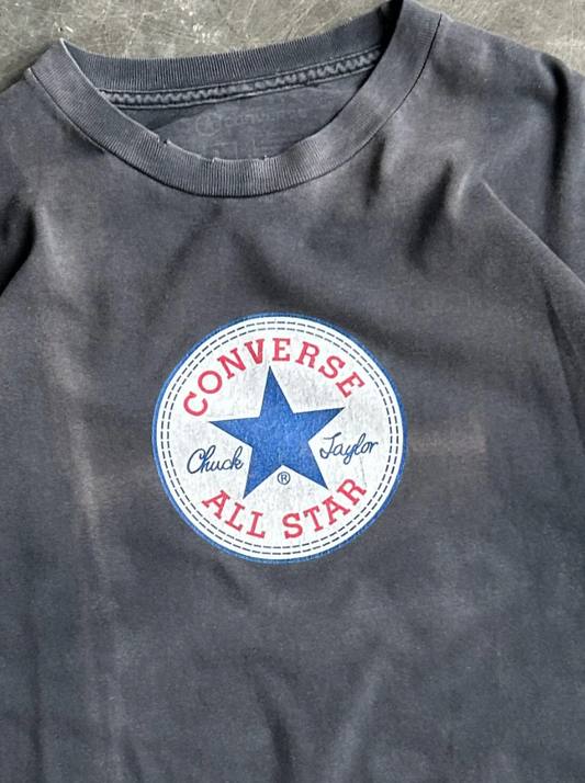 VINTAGE FADED BLACK CONVERSE SHIRT - L