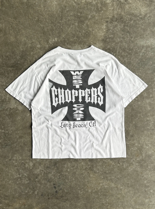 VINTAGE WHITE WEST COAST CHOPPERS TEE - XL