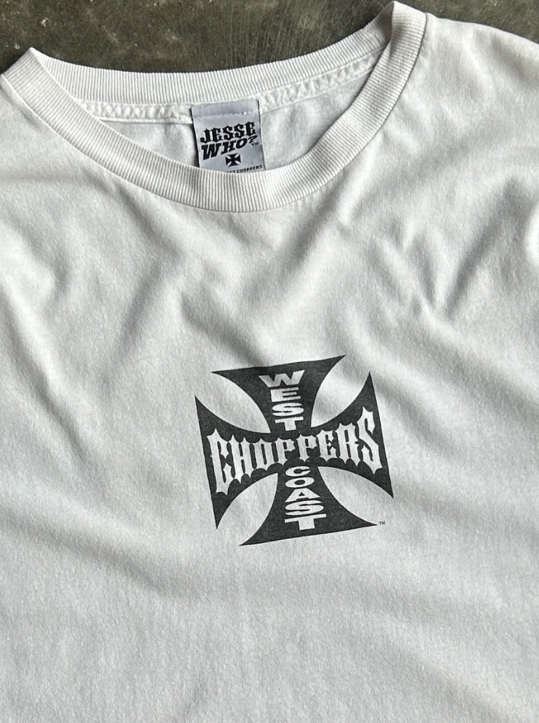 VINTAGE WHITE WEST COAST CHOPPERS TEE - XL