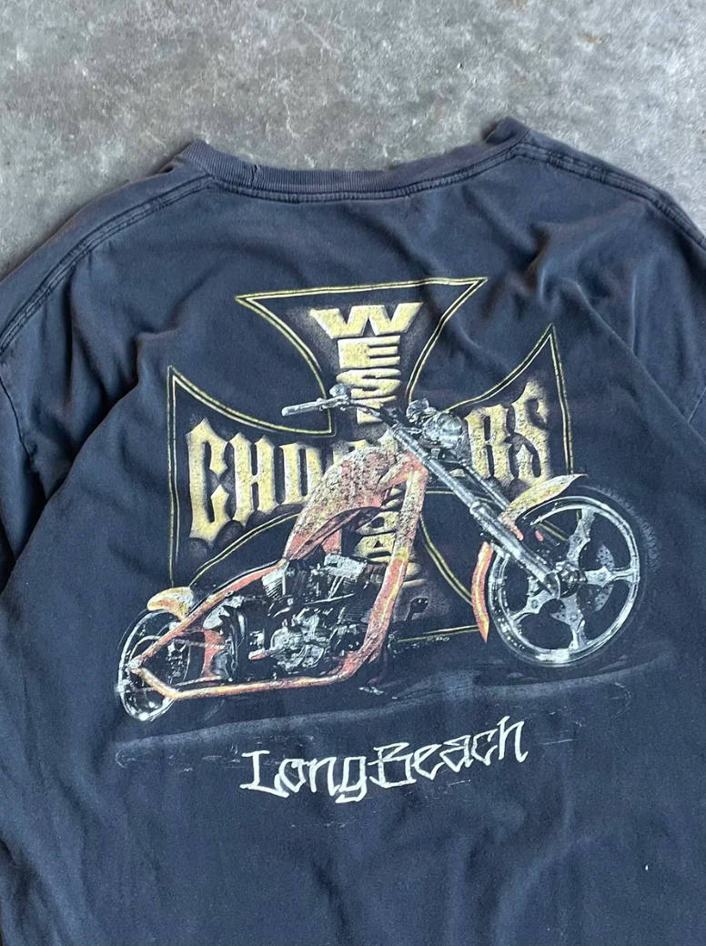 VINTAGE CROPPED WEST COAST CHOPPERS SHIRT - XL
