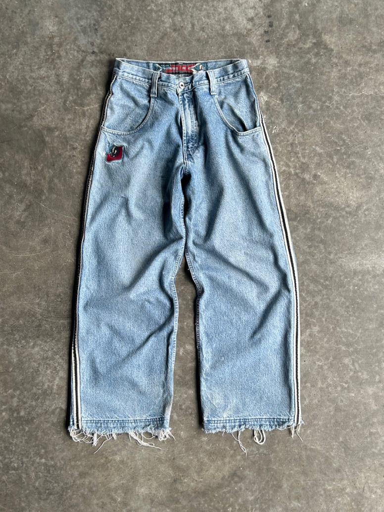 VINTAGE JNCO STRIPED JEANS - 32