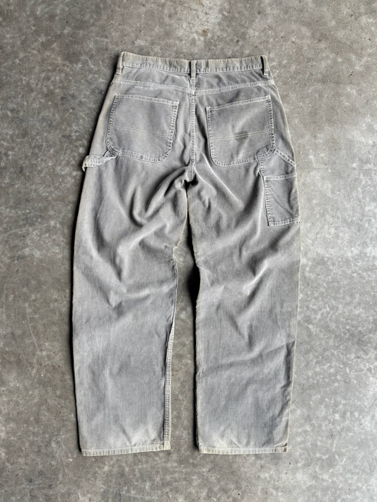 VINTAGE GREY CORDUROY GAP CARPENTER PANTS - 34