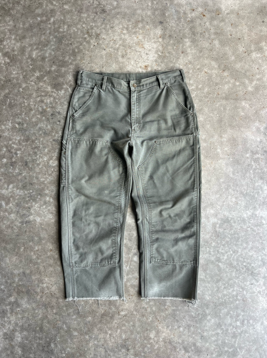 VINTAGE GREEN CARHARTT DOUBLE KNEE PANTS - 36